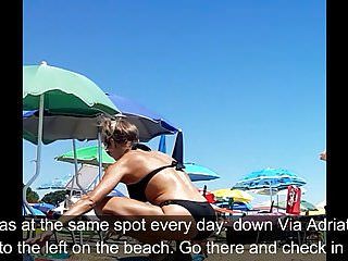 Hawt topless milf at jesolo beach, italy