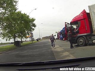 Street bitch picked up for carfuck